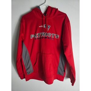 NFL Team Apparel Patriots Hoodie Pullover‎ Football Red Gray M Team Apparel